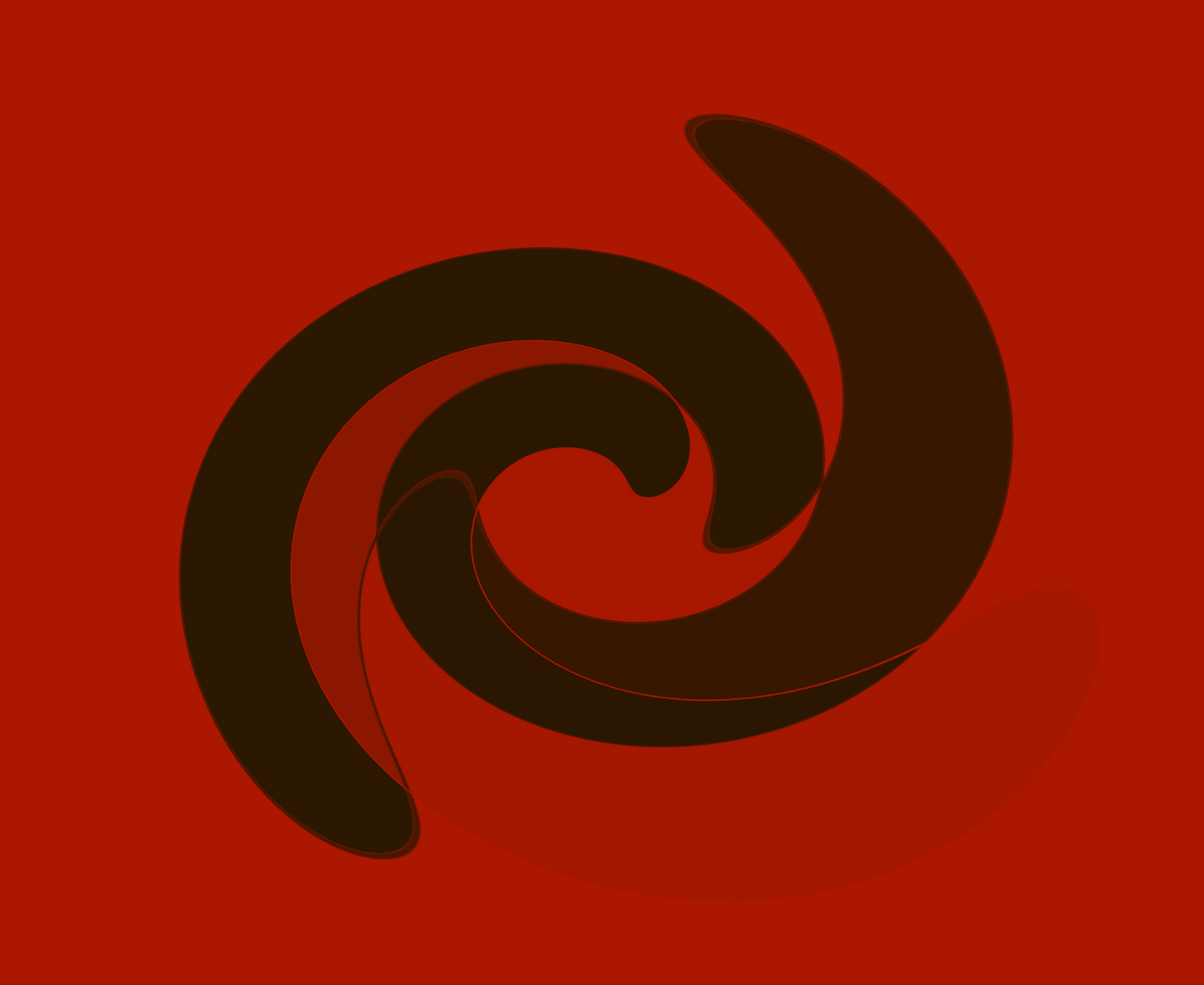 Spiral design in red. March 2019.